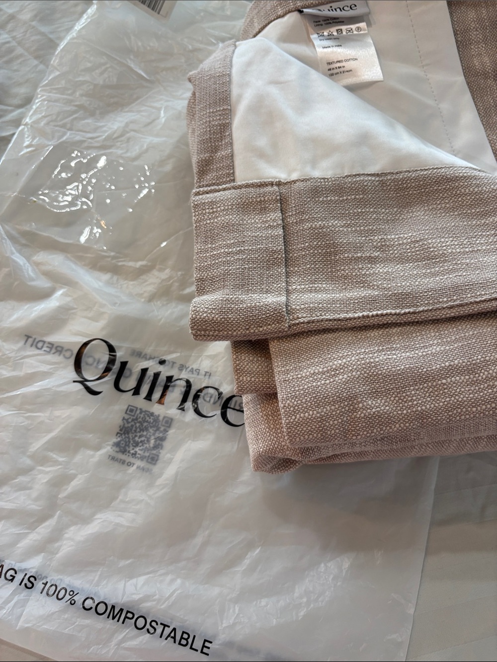 Quince Textured Curtain Flax - Picture 3 of 6